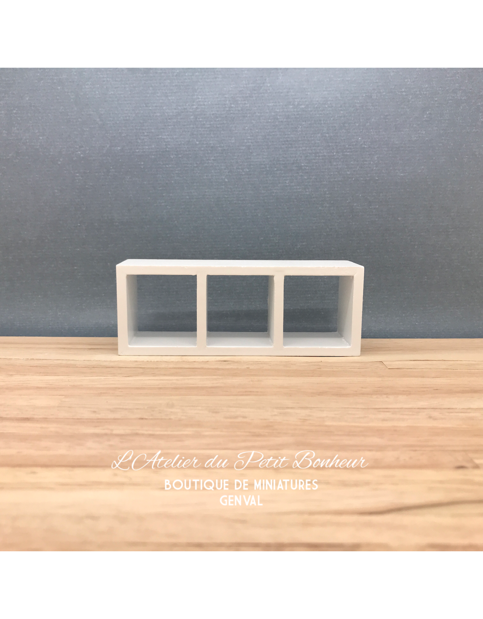 Etagère moderne blanche 3x1 miniature 1:12