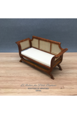 Sofa Louis Philippe canne-noyer miniature 1:12