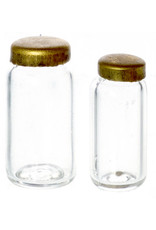 Jarres en verre avec couvercle en métal (2) miniatures 1:12