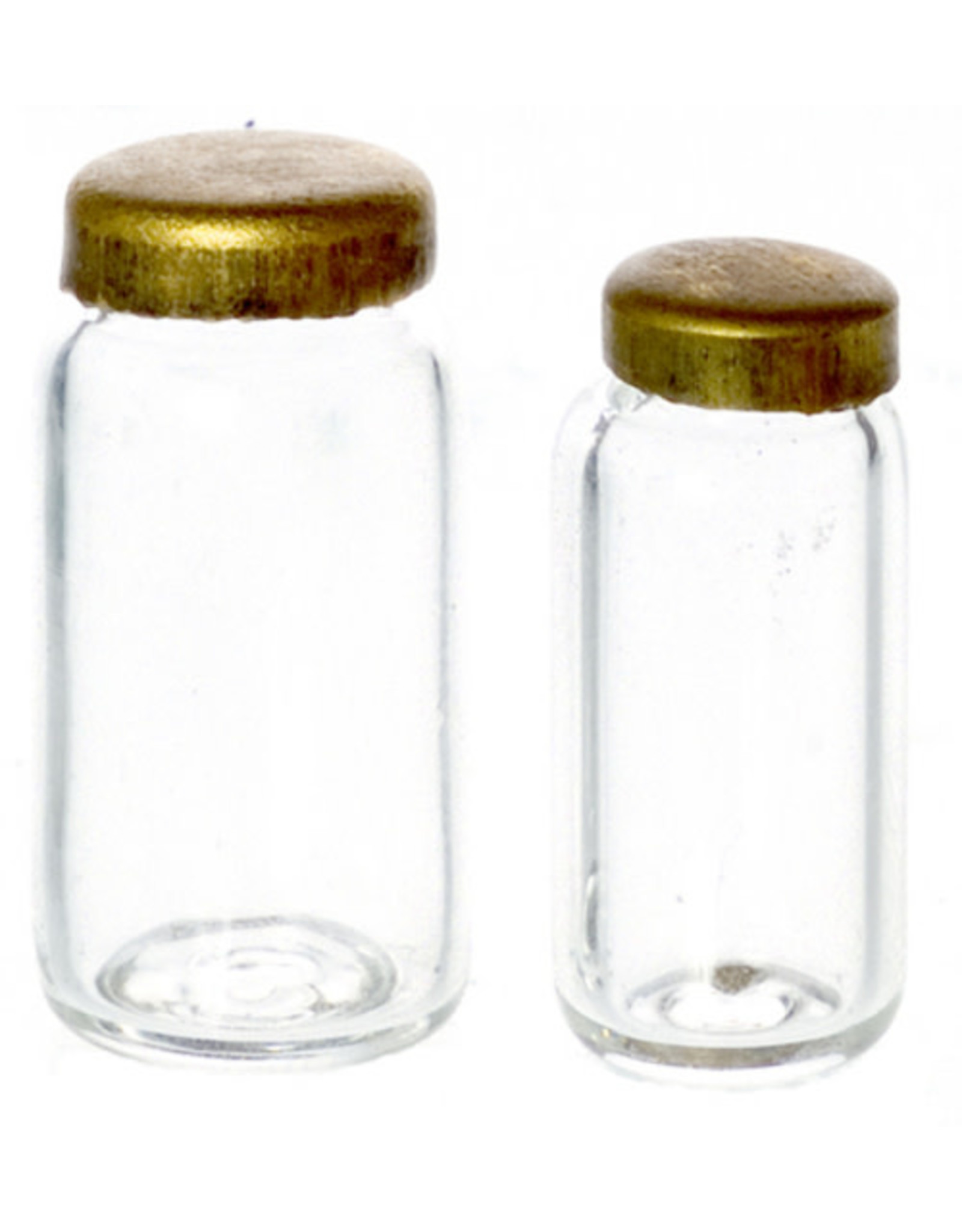 Jarres en verre avec couvercle en métal (2) miniatures 1:12