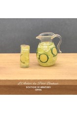 Cruche et verre de jus de citron miniature 1:12