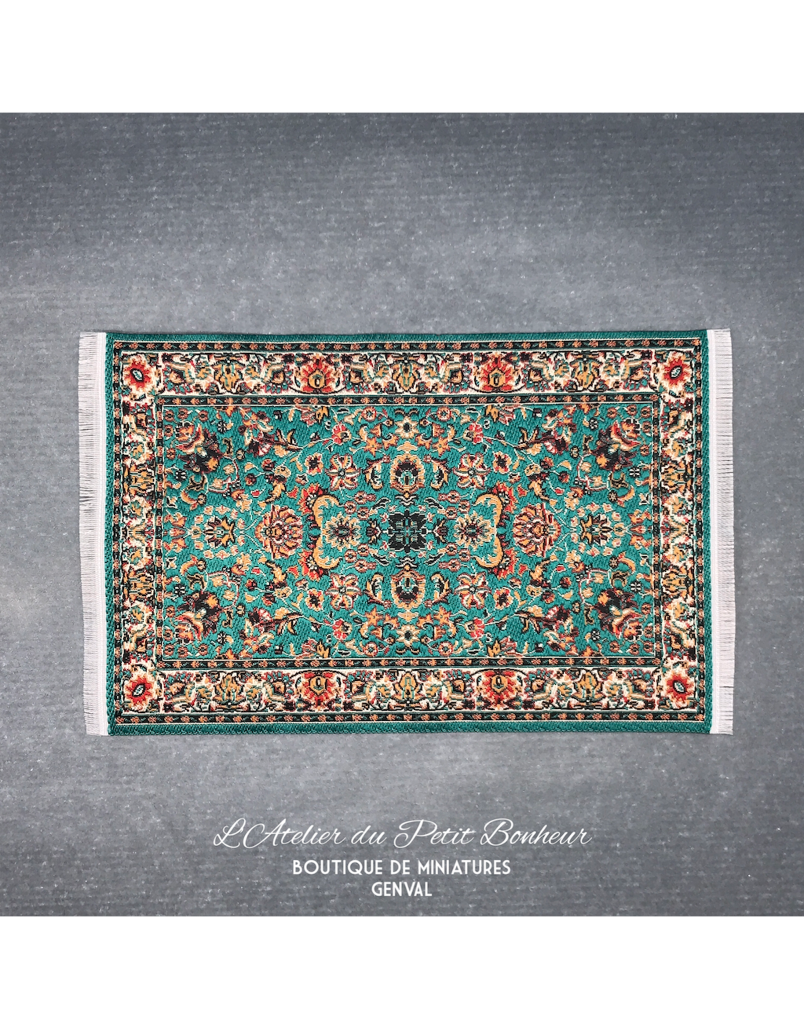 Tapis persan vert (10x15cm) miniature 1:12