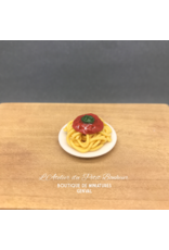 Plat de spaghettis bolognaise miniature 1:12