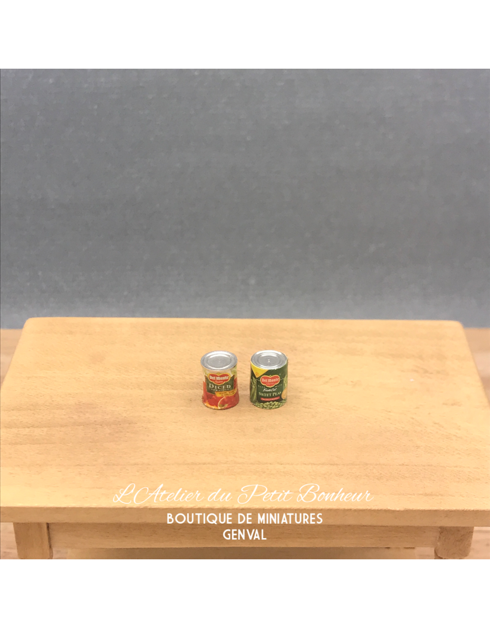 Boîtes à conserve Del Monte (2) miniatures 1:12