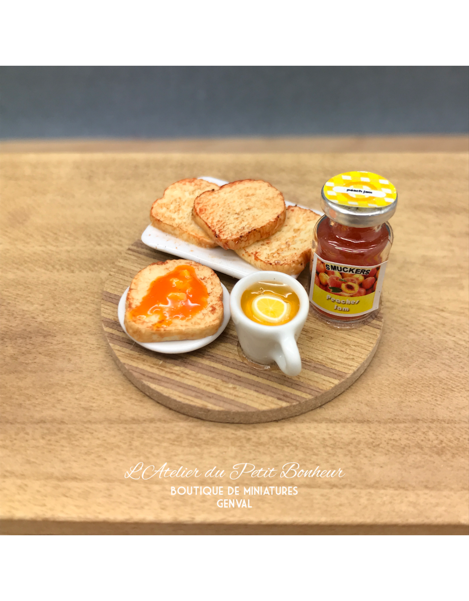 Plateau petit déjeuner (abricot) miniature 1:12