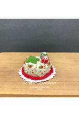 Gâteau de Noël rond miniature 1:12