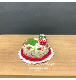 Gâteau de Noël rond miniature 1:12