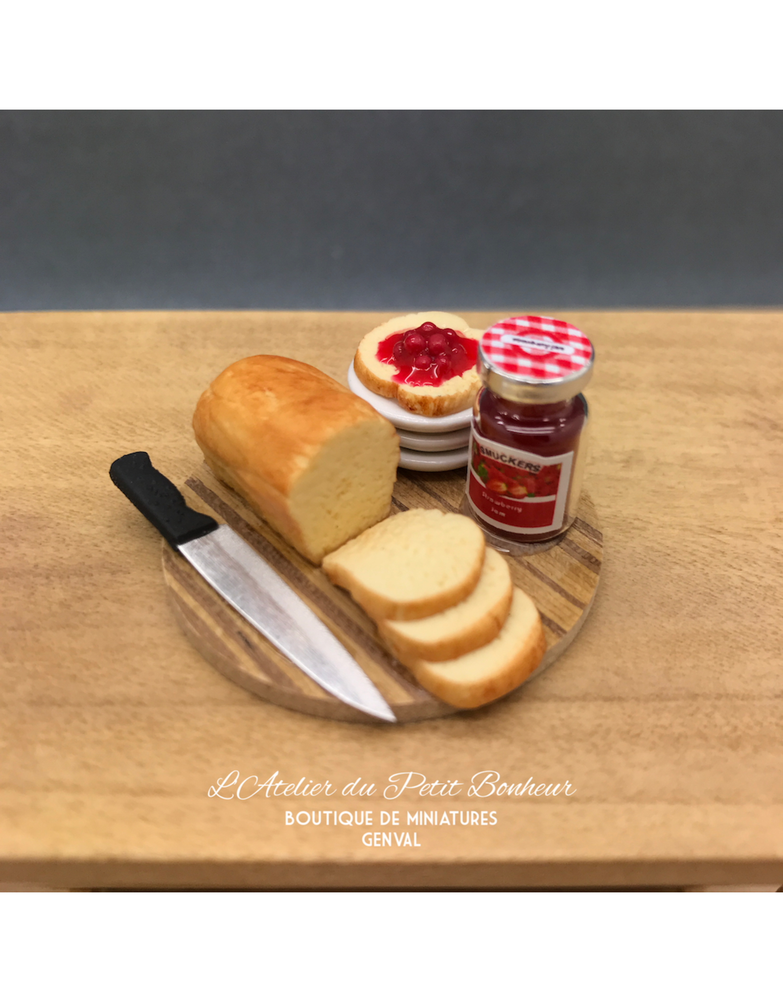 Plateau petit déjeuner (fraise) miniature 1:12