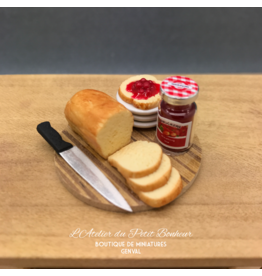 Plateau petit déjeuner (fraise) miniature 1:12