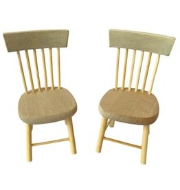 Chaises de cuisine (non peintes) 2 pc, miniatures 1:12