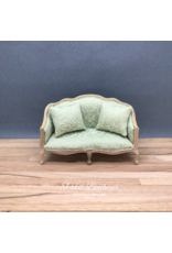 Sofa tissu vert miniature 1:12