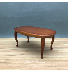 Table ovale merisier miniature 1:12