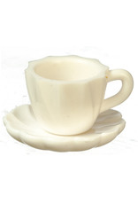 Tasse & sous-tasse (plastique) miniatures 1:12