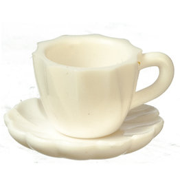 Tasse & sous-tasse (plastique) miniatures 1:12