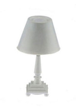 Lampe de table blanche pied carré miniature 1:12