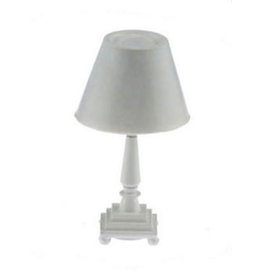 Lampe de table blanche pied carré miniature 1:12