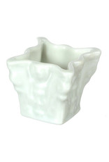 Cache-pot blanc base carrée miniature 1:12