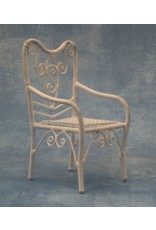 Chaise de jardin romantique blanche en métal