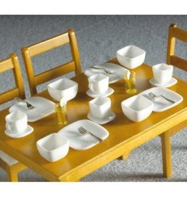 Service blanc carré (16pc) miniature 1:12