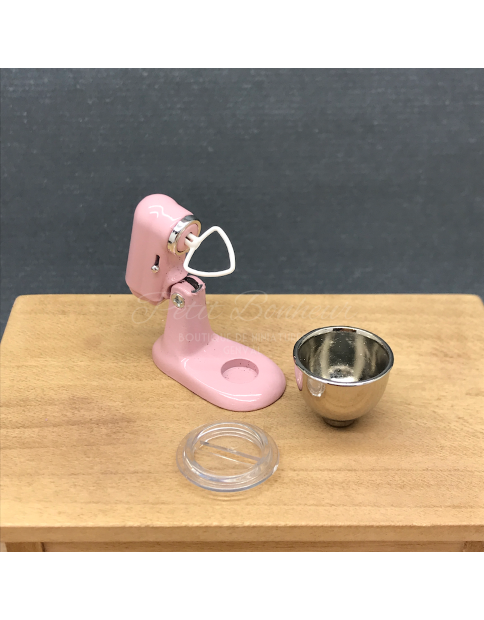 Robot mixer en métal, rose, articulé miniature 1:12