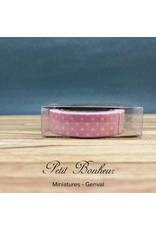 Ruban adhésif rose pois blancs