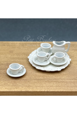 Service à thé blanc (métal) miniature 1:12