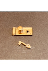 Serrure loquet avec clé, antique, miniature 1:12