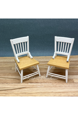 2 chaises blanches  et pin miniatures 1:12