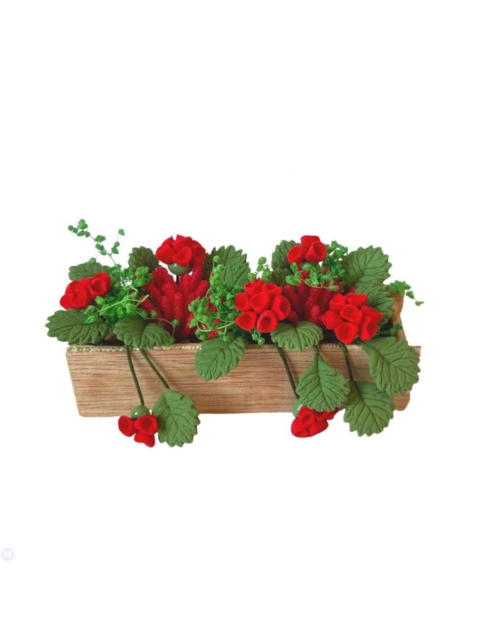 Jardinière avec géraniums, miniature 1:12