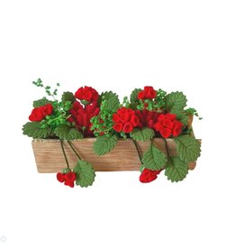 Jardinière avec géraniums, miniature 1:12