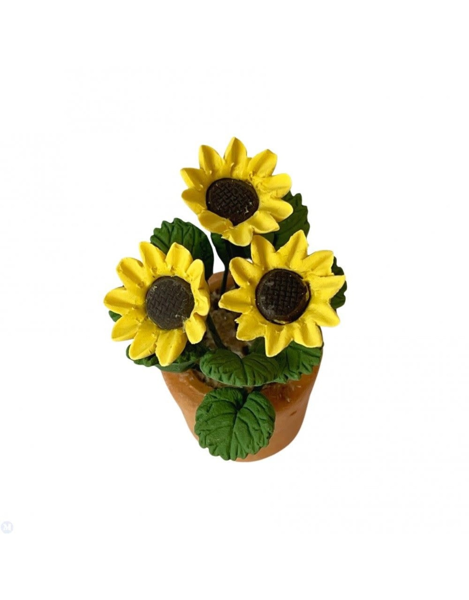 Pot de fleurs jaunes miniature 1:12