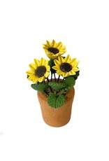 Pot de fleurs jaunes miniature 1:12