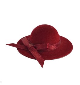 Chapeau femme rouge foncé miniature 1:12
