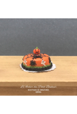 Gâteau Halloween orange toile d'araignée