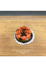 Gâteau Halloween orange toile d'araignée