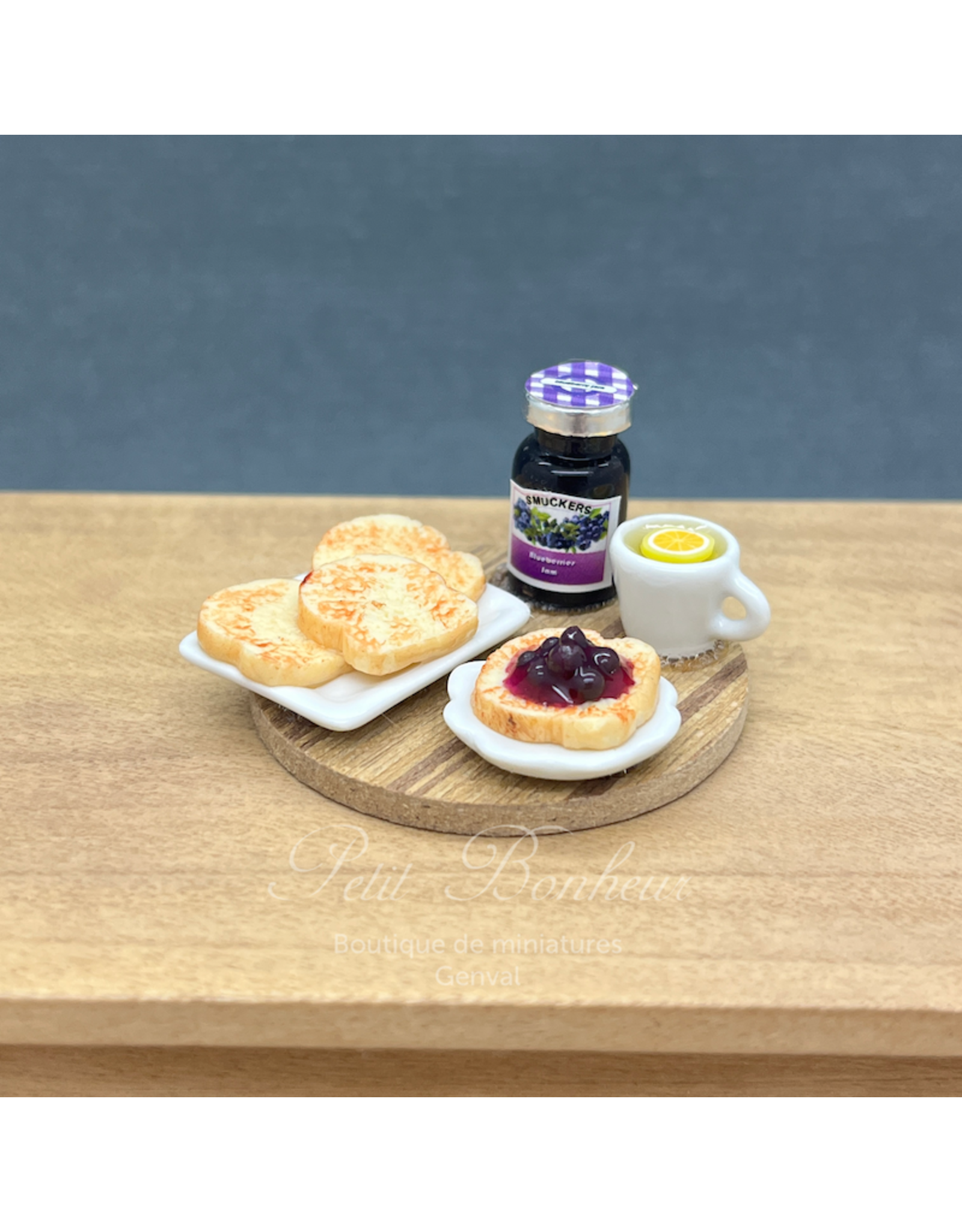 Plateau petit déjeuner (myrtilles) miniature 1:12