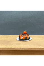 Gâteau Halloween orange toile d'araignée