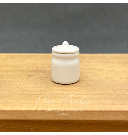 Petite jarre blanche avec couvercle miniature 1:12