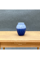 Vase bleu 2 tons miniature 1:12
