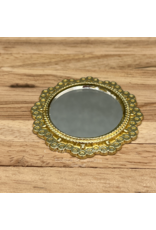 Miroir doré rond miniature 1:12