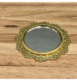 Miroir doré rond miniature 1:12