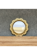 Miroir doré rond miniature 1:12