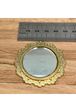 Miroir doré rond miniature 1:12