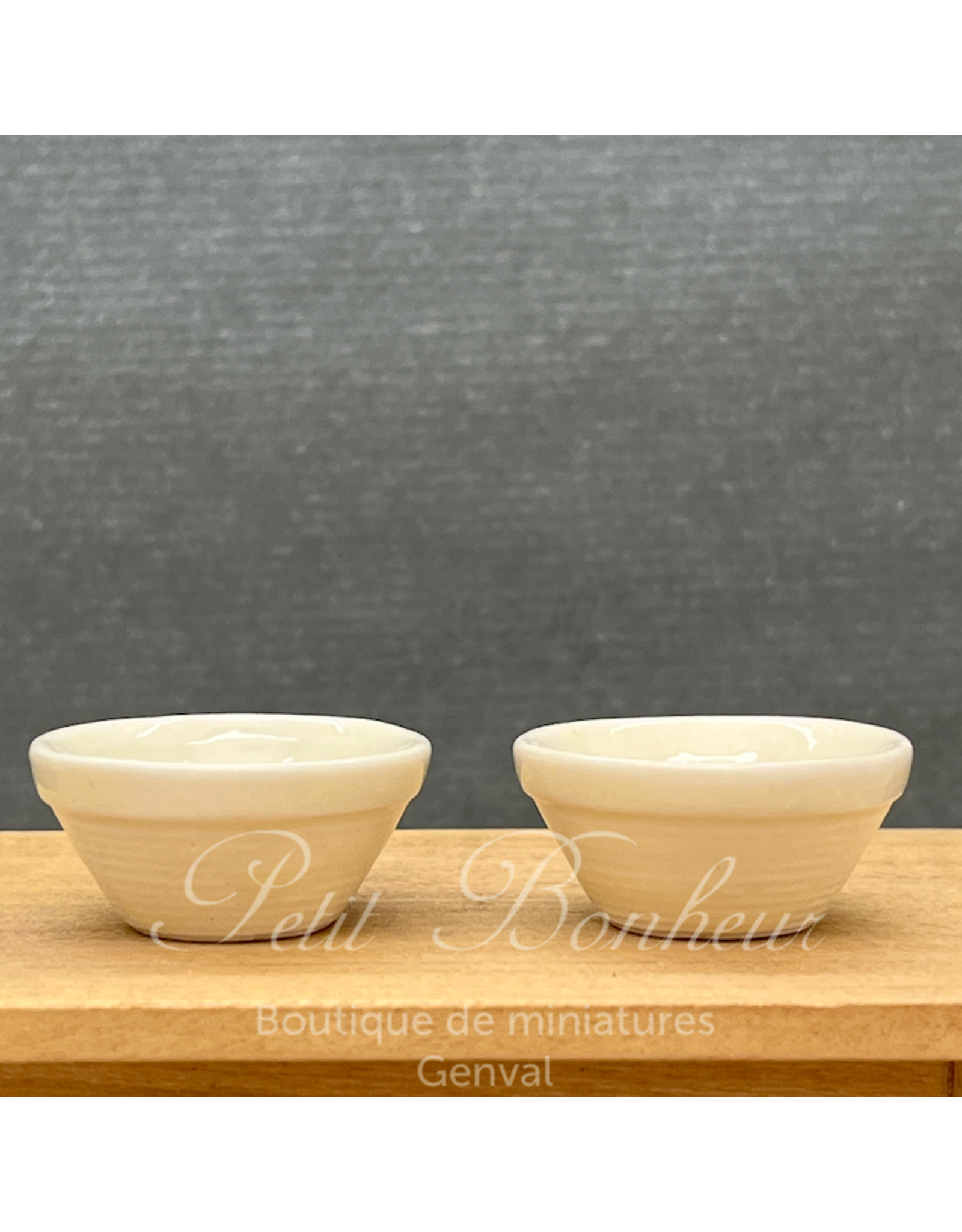 Bols blancs (2) miniatures 1:12