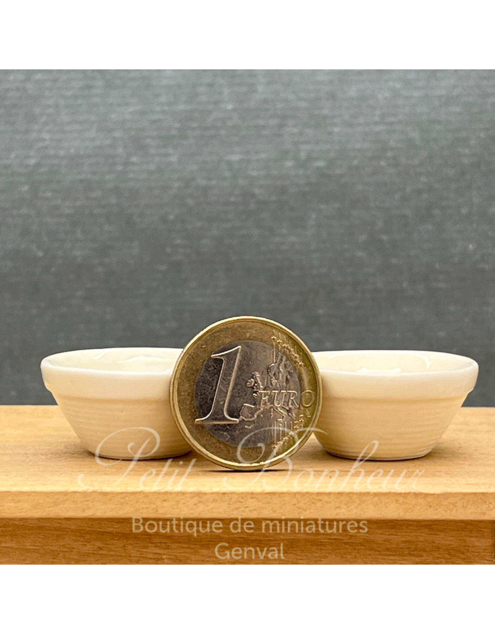 Bols blancs (2) miniatures 1:12