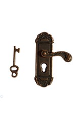 Poignée de porte antique avec clé (miniature 1/12)
