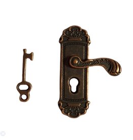 Poignée de porte antique avec clé (miniature 1/12)