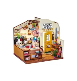 Nuit de Noël Maison modèle, 3D Kit Miniature Maison De Poupée en Bois à  Construire Village de Noël Miniature avec mobilier Complet Kit de Maison de