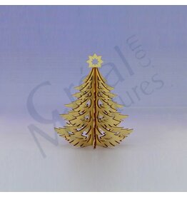 Moyen sapin 3D de Noel en bois