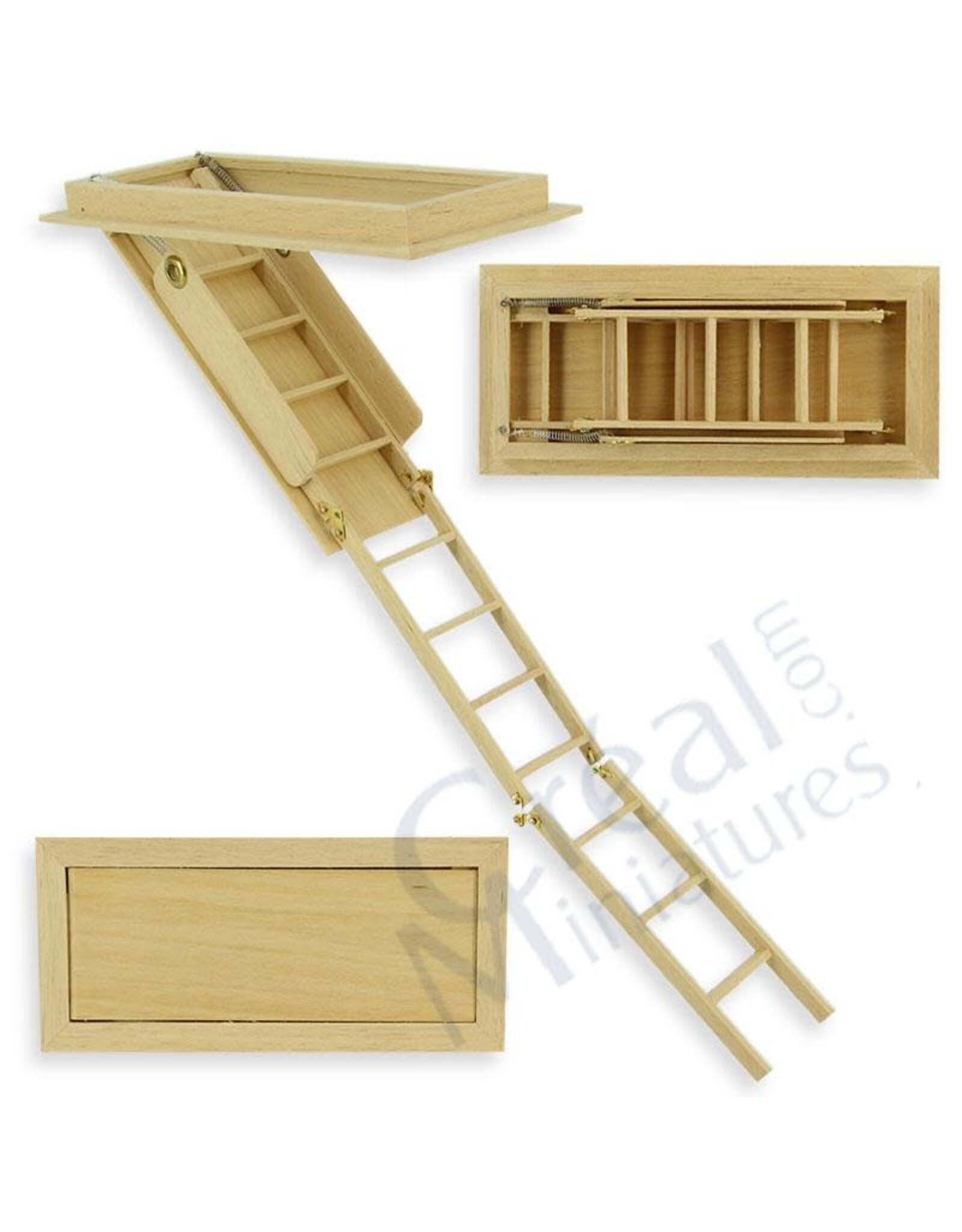 Escalier escamotable (H 21,6cm) miniature 1:12